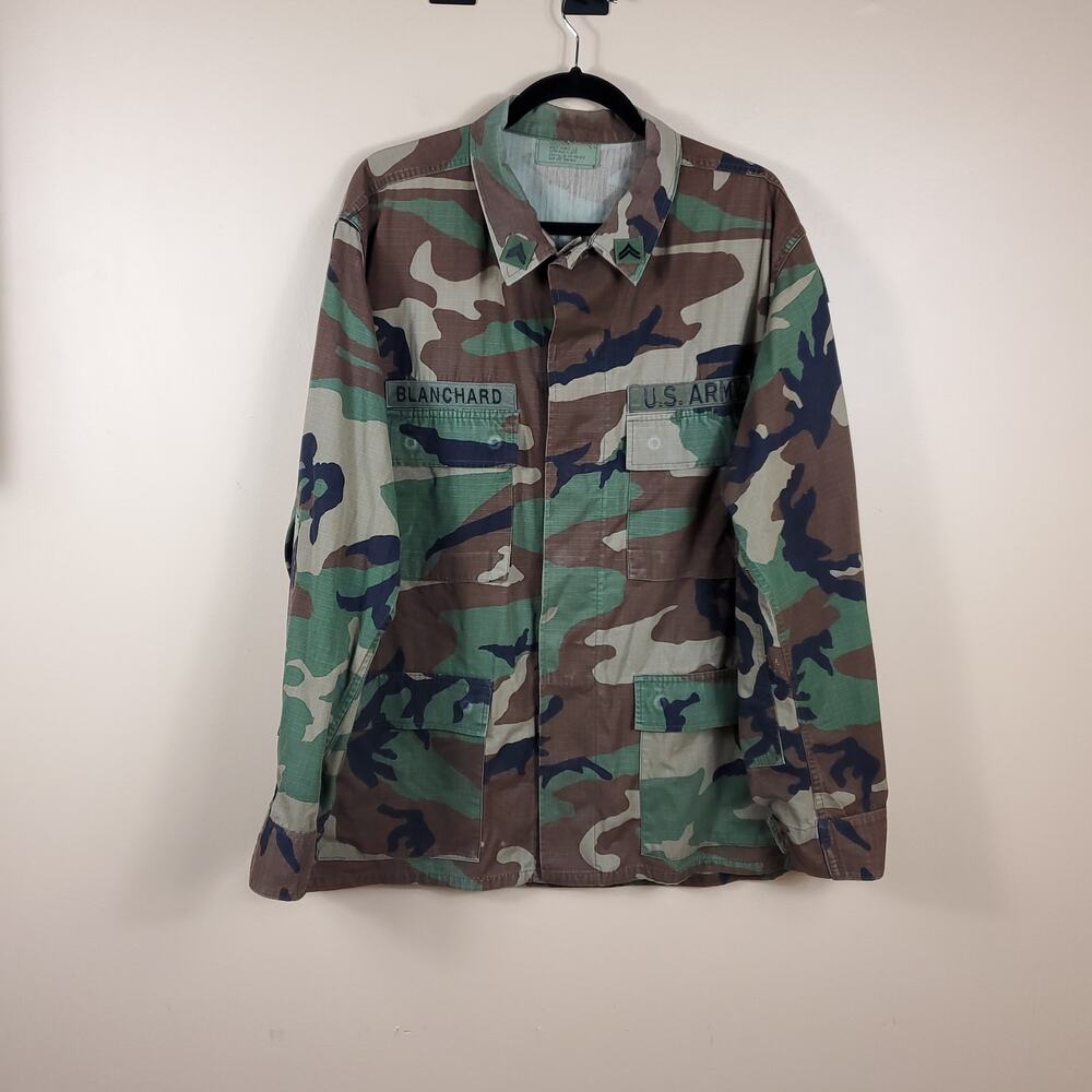 Army Hot Weather Combat Coat in Woodland Camo Size L Blanchard